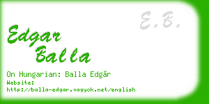 edgar balla business card